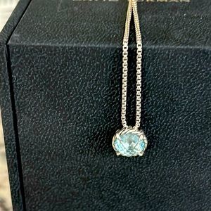 David Yurman Petite Chatelaine Blue Topaz Necklace